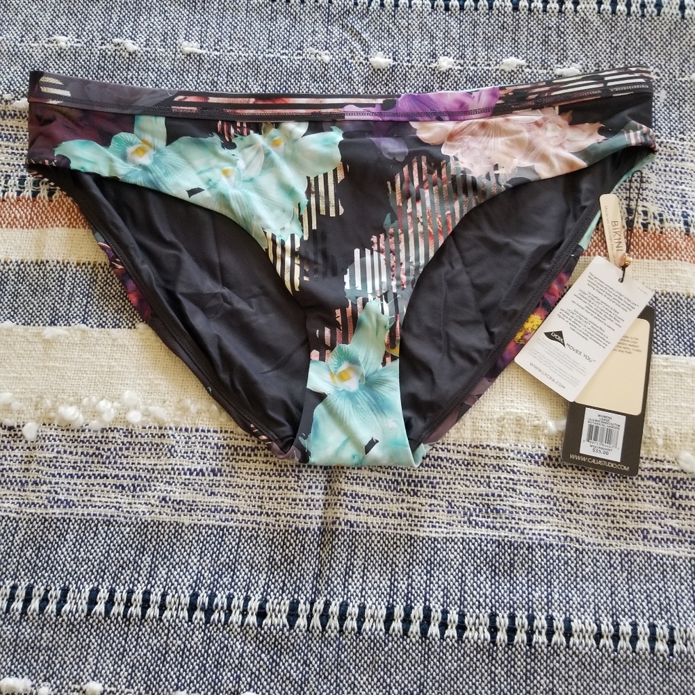 Calia wide banded swim bottom NWT